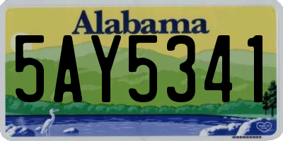 AL license plate 5AY5341