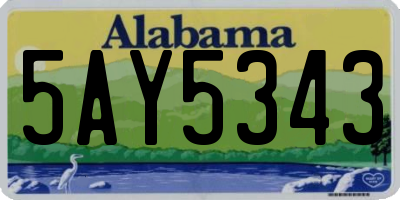 AL license plate 5AY5343