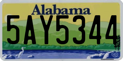 AL license plate 5AY5344
