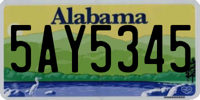 AL license plate 5AY5345