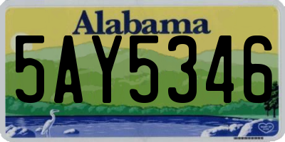 AL license plate 5AY5346