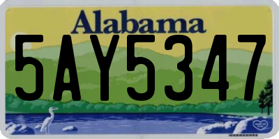 AL license plate 5AY5347