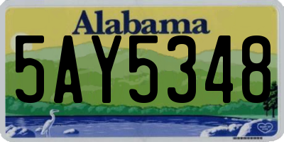 AL license plate 5AY5348