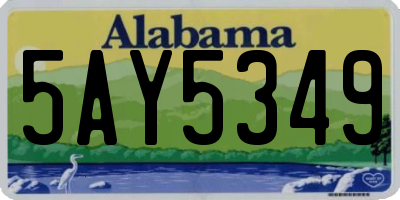 AL license plate 5AY5349
