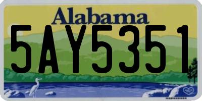 AL license plate 5AY5351