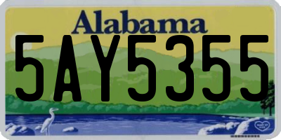 AL license plate 5AY5355