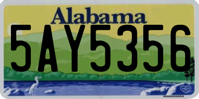 AL license plate 5AY5356