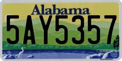 AL license plate 5AY5357
