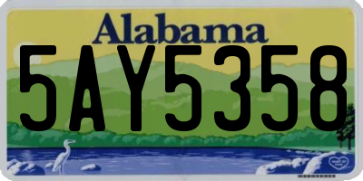 AL license plate 5AY5358