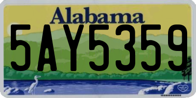 AL license plate 5AY5359