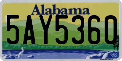 AL license plate 5AY5360