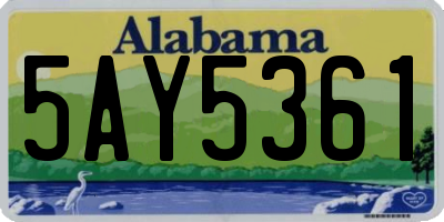 AL license plate 5AY5361