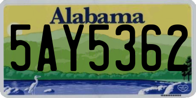 AL license plate 5AY5362