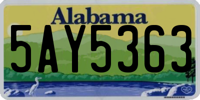 AL license plate 5AY5363