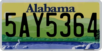 AL license plate 5AY5364
