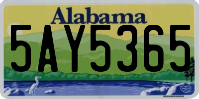 AL license plate 5AY5365