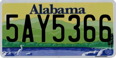 AL license plate 5AY5366