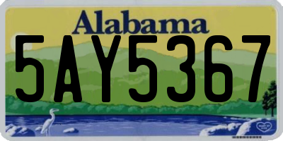 AL license plate 5AY5367
