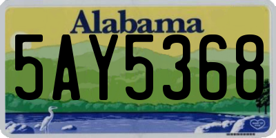 AL license plate 5AY5368