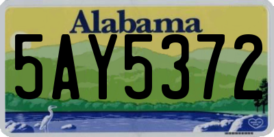 AL license plate 5AY5372