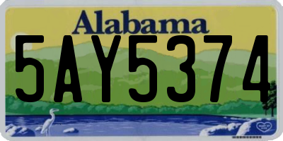 AL license plate 5AY5374