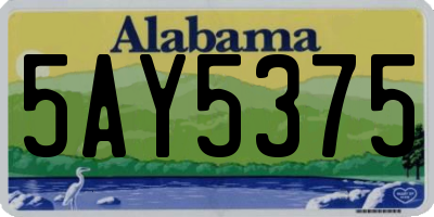 AL license plate 5AY5375