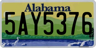 AL license plate 5AY5376