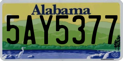 AL license plate 5AY5377