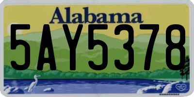 AL license plate 5AY5378