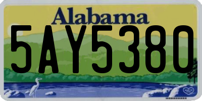 AL license plate 5AY5380