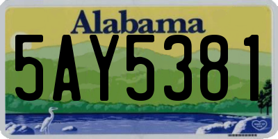 AL license plate 5AY5381