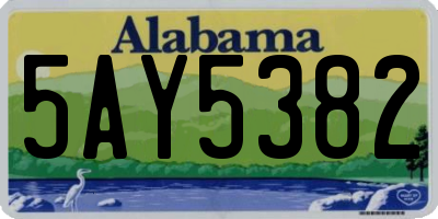 AL license plate 5AY5382