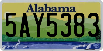 AL license plate 5AY5383