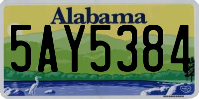 AL license plate 5AY5384