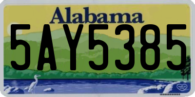 AL license plate 5AY5385