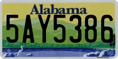 AL license plate 5AY5386