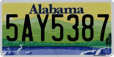AL license plate 5AY5387