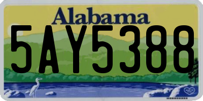 AL license plate 5AY5388