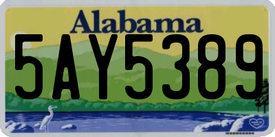 AL license plate 5AY5389