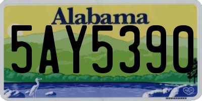 AL license plate 5AY5390