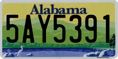 AL license plate 5AY5391
