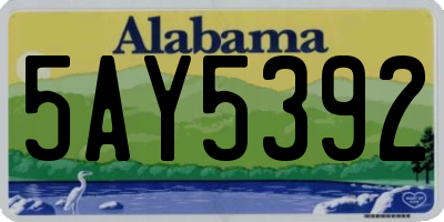 AL license plate 5AY5392