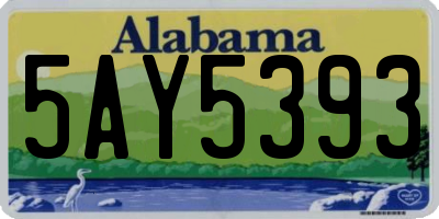 AL license plate 5AY5393