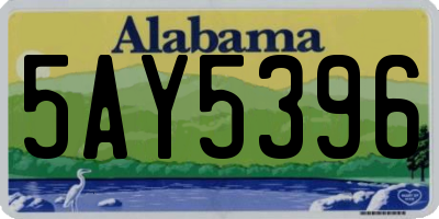 AL license plate 5AY5396