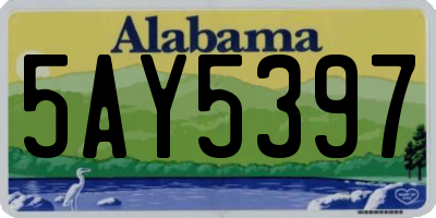AL license plate 5AY5397