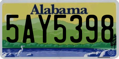 AL license plate 5AY5398