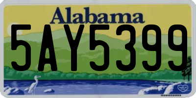 AL license plate 5AY5399