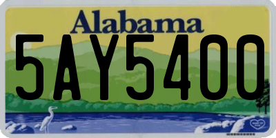 AL license plate 5AY5400