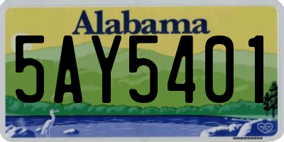 AL license plate 5AY5401