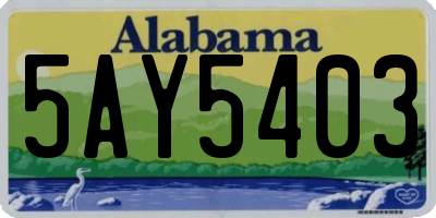 AL license plate 5AY5403